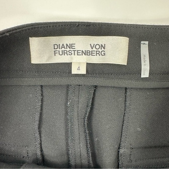 DIANE von FURSTENBERG Trouser Pants Sz 4 Black Straight - Picture 14 of 17
